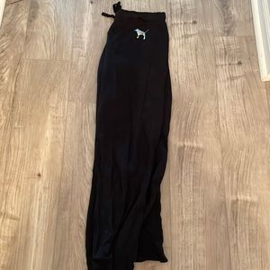 VS pink black sweat pant with silver pink dog logo